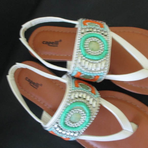 LIKE NEW! - CAPELLI  of New York Cute, Colorful beaded sandals - sz 6 - Picture 2 of 2